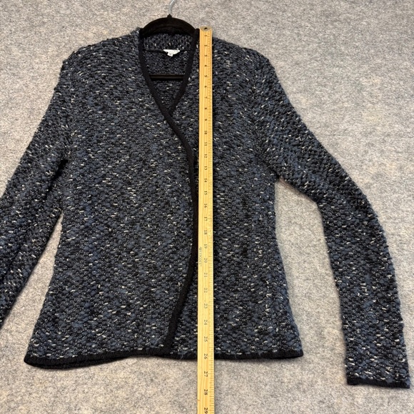 Armani Collezioni Womens Navy Blue Textured Tweed Knit Jacket Blazer Size 8 - Picture 8 of 13